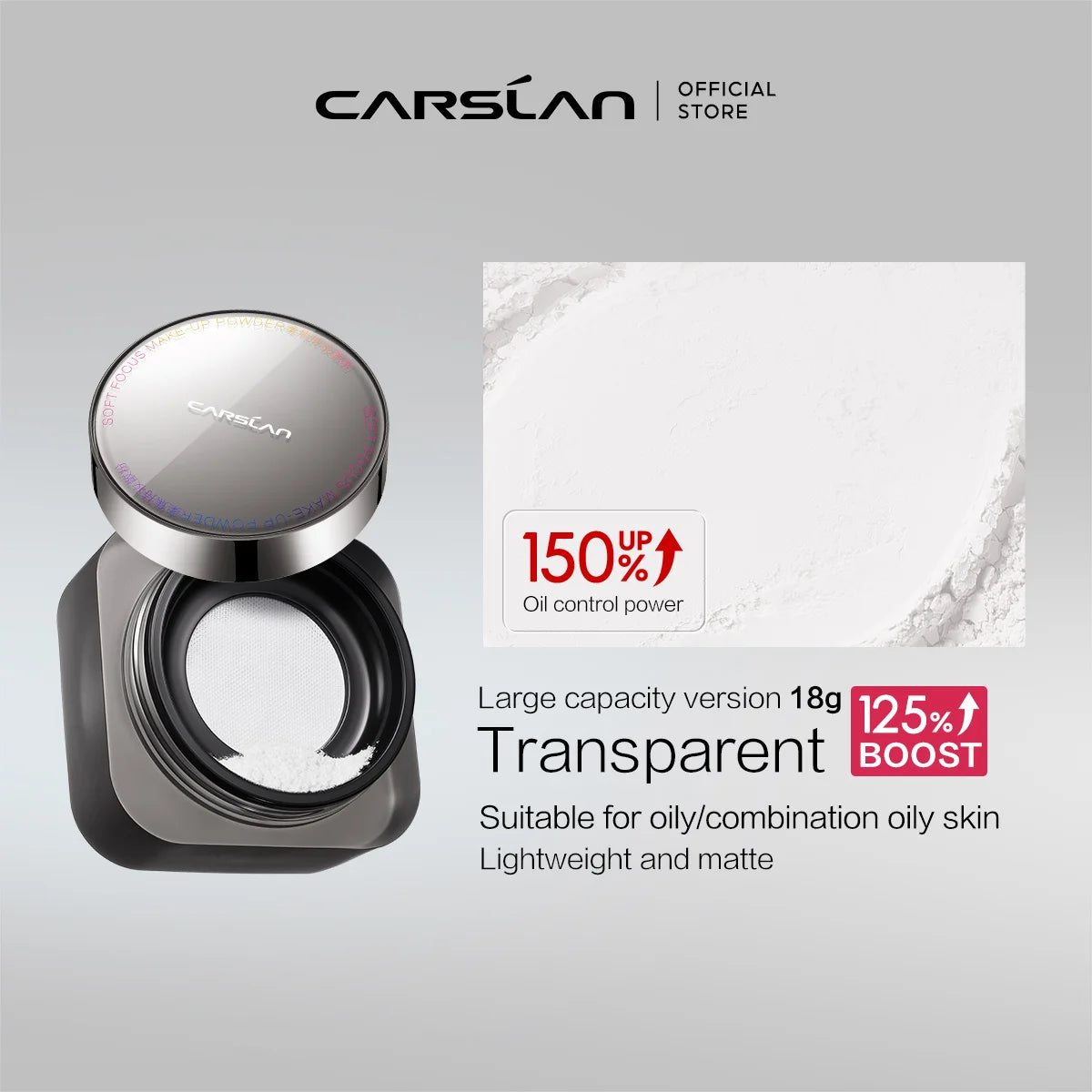 CARSLAN Black Magnetic Loose Setting Powder – Matte & Long-Lasting