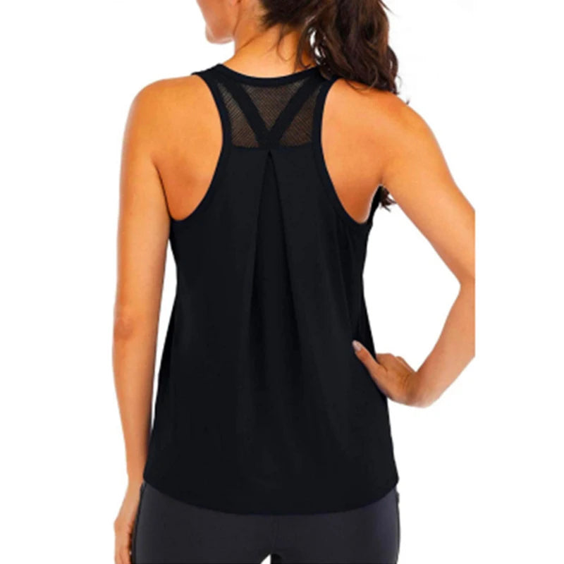 Women’s Loose Yoga T-Shirt – Sleeveless Fitness Top