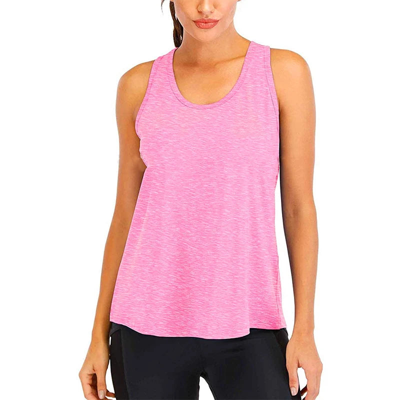 Women’s Loose Yoga T-Shirt – Sleeveless Fitness Top