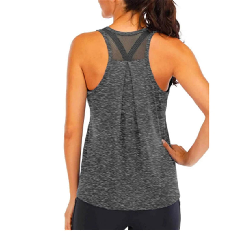 Women’s Loose Yoga T-Shirt – Sleeveless Fitness Top