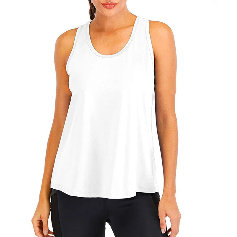 Women’s Loose Yoga T-Shirt – Sleeveless Fitness Top