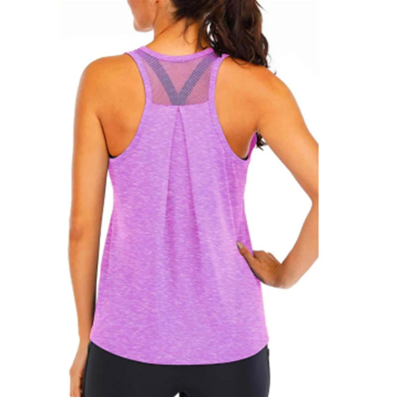Women’s Loose Yoga T-Shirt – Sleeveless Fitness Top