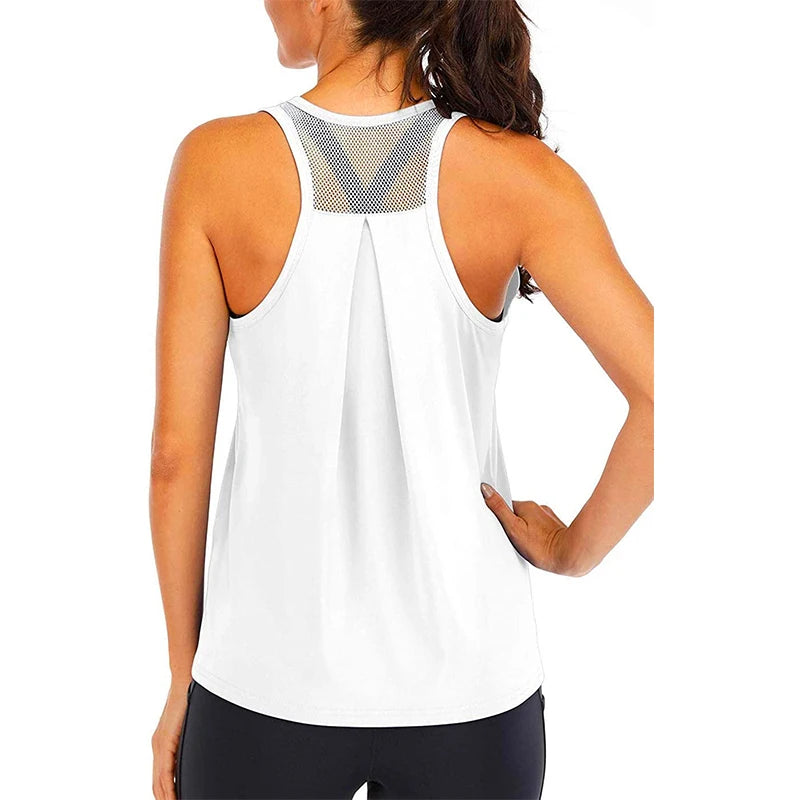 Women’s Loose Yoga T-Shirt – Sleeveless Fitness Top