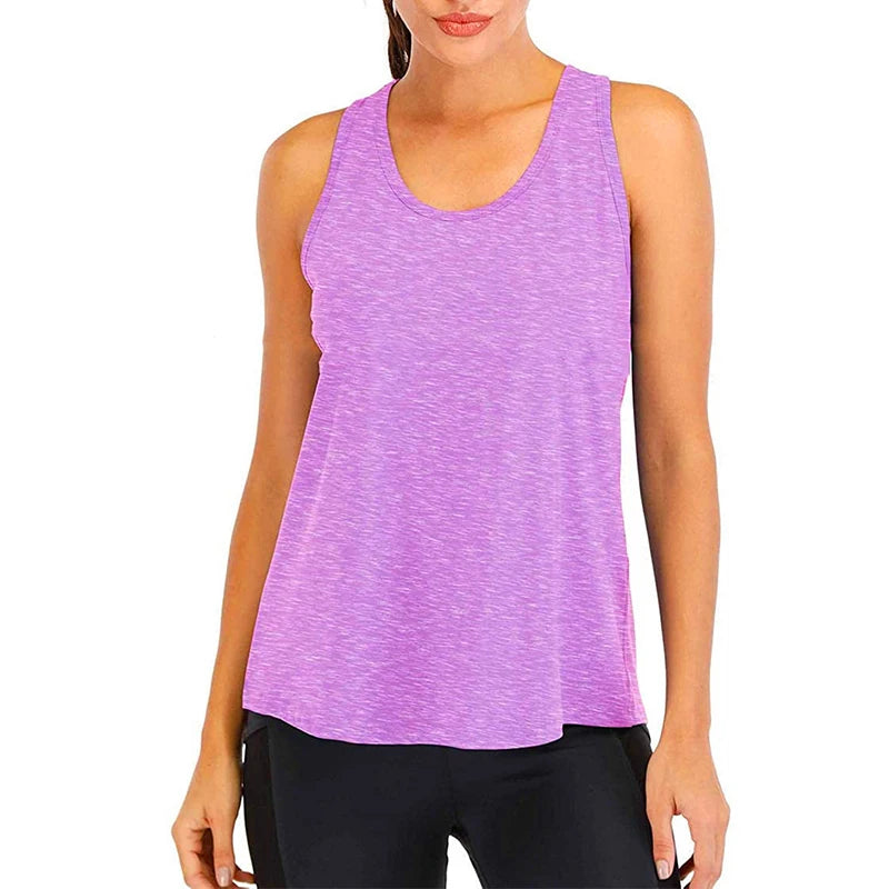 Women’s Loose Yoga T-Shirt – Sleeveless Fitness Top