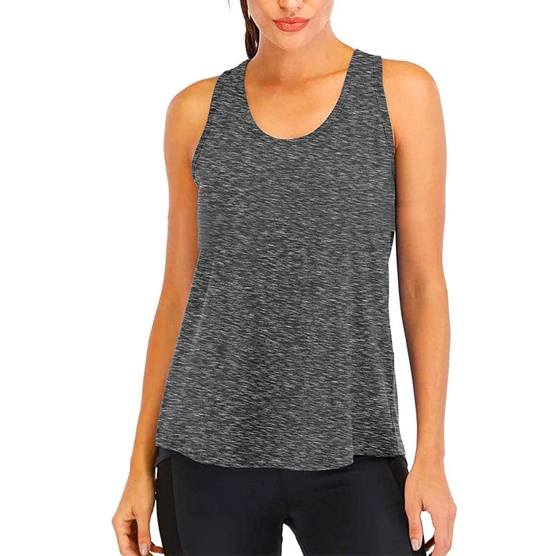 Women’s Loose Yoga T-Shirt – Sleeveless Fitness Top