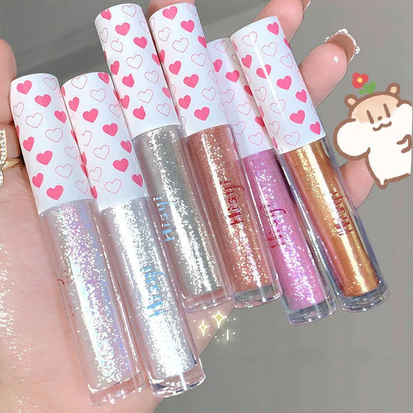 6-Color Glitter Liquid Eyeshadow – Waterproof Pearlescent Shimmer