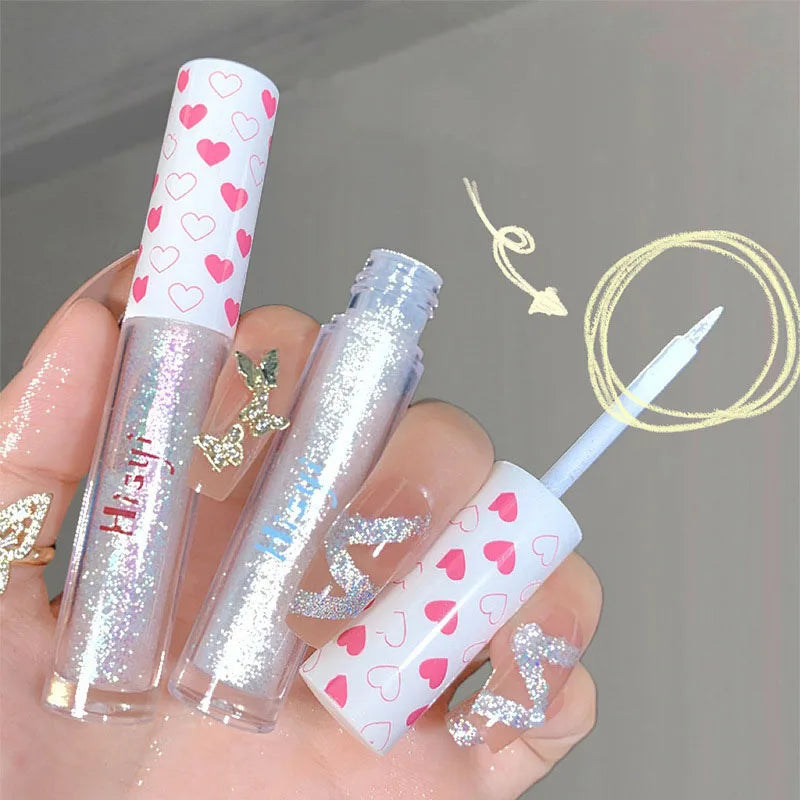 6-Color Glitter Liquid Eyeshadow – Waterproof Pearlescent Shimmer