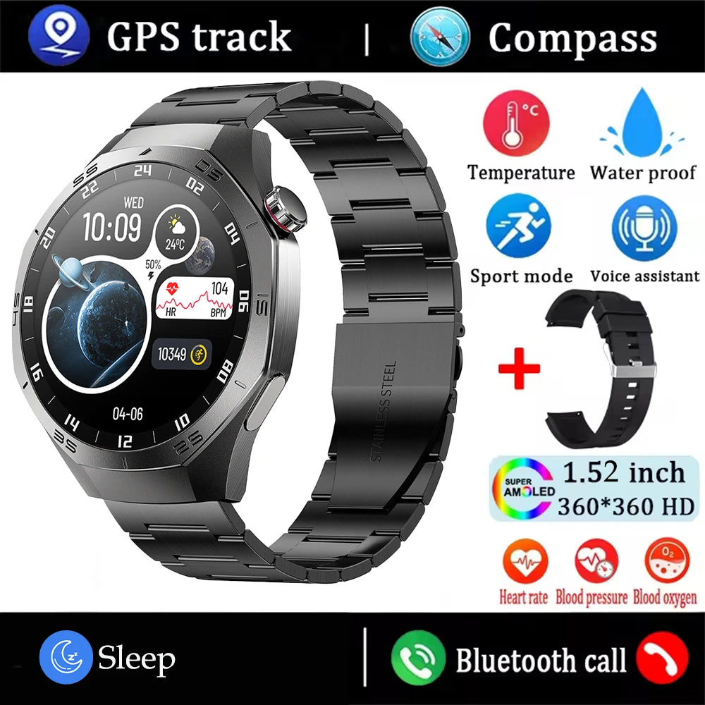 2025 Huawei GT5 Pro Smartwatch – HD AMOLED, GPS, Heart Rate, Bluetooth Call, IP68