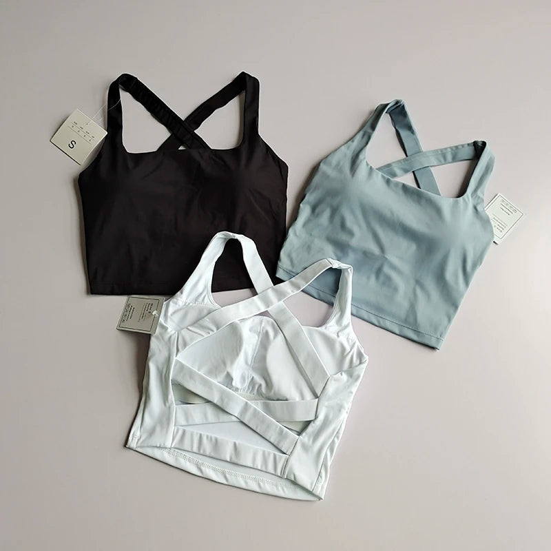 Women’s Seamless Sports Bra – Yoga & Fitness Push-Up Top