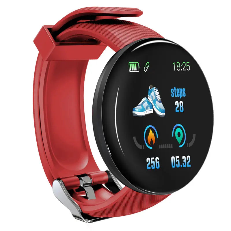 D18 Smartwatch for Men & Women – Blood Pressure & Fitness Tracker