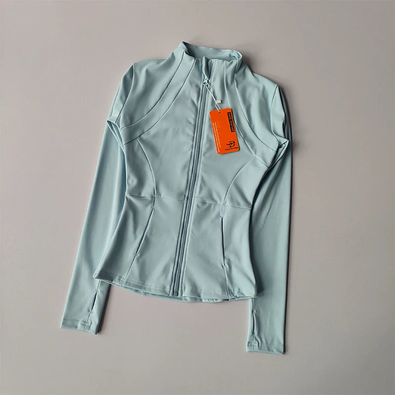 Women’s Zip Sports Jacket – Slim Fit Fitness & Yoga Top