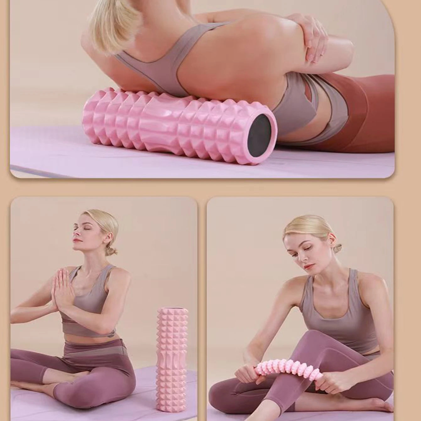 45cm Yoga Foam Roller – Muscle Massage & Pilates Fitness Block