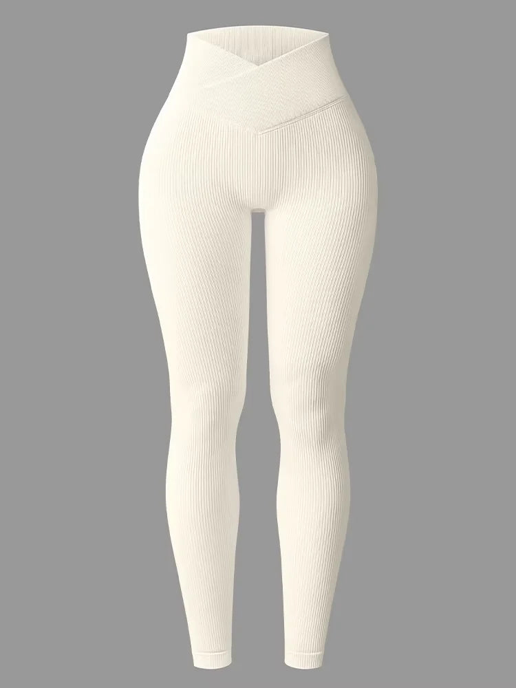 2025 Women’s Seamless Knitted Leggings – High Waist Yoga Pants