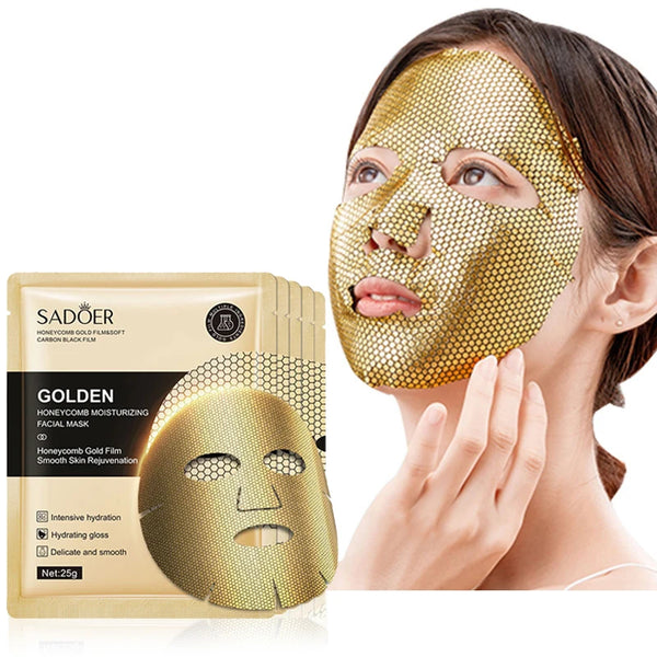 10pcs 24K Gold Facial Masks – Moisturizing & Firming Skincare