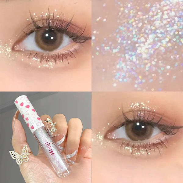 6-Color Glitter Liquid Eyeshadow – Waterproof Pearlescent Shimmer
