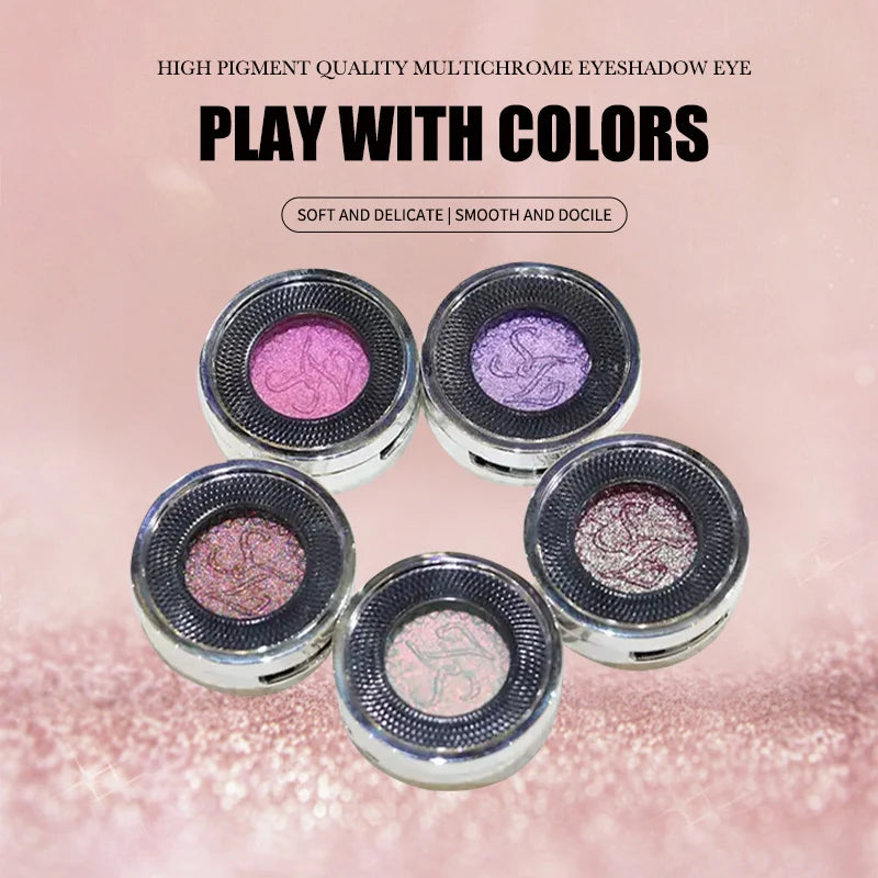 High-Pigment Multichrome Pearly Shimmer Eyeshadow – Long-Lasting