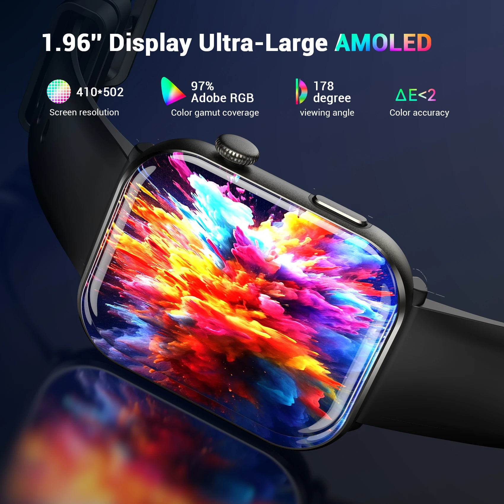 Blackview R60 Smartwatch 2025 – 1.96” AMOLED, Blood Oxygen & Fitness Tracker