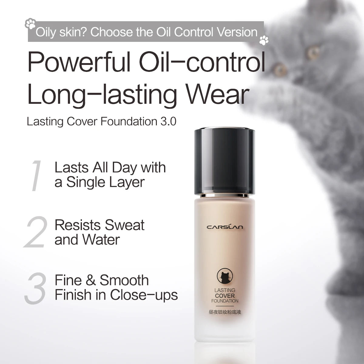CARSLAN Long-Lasting Matte Liquid Foundation – Full Coverage