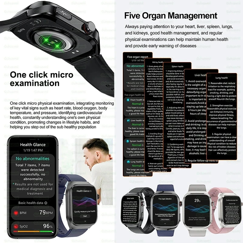 2025 Health Smartwatch – Blood Fat & Uric Acid Monitor with Bluetooth Call