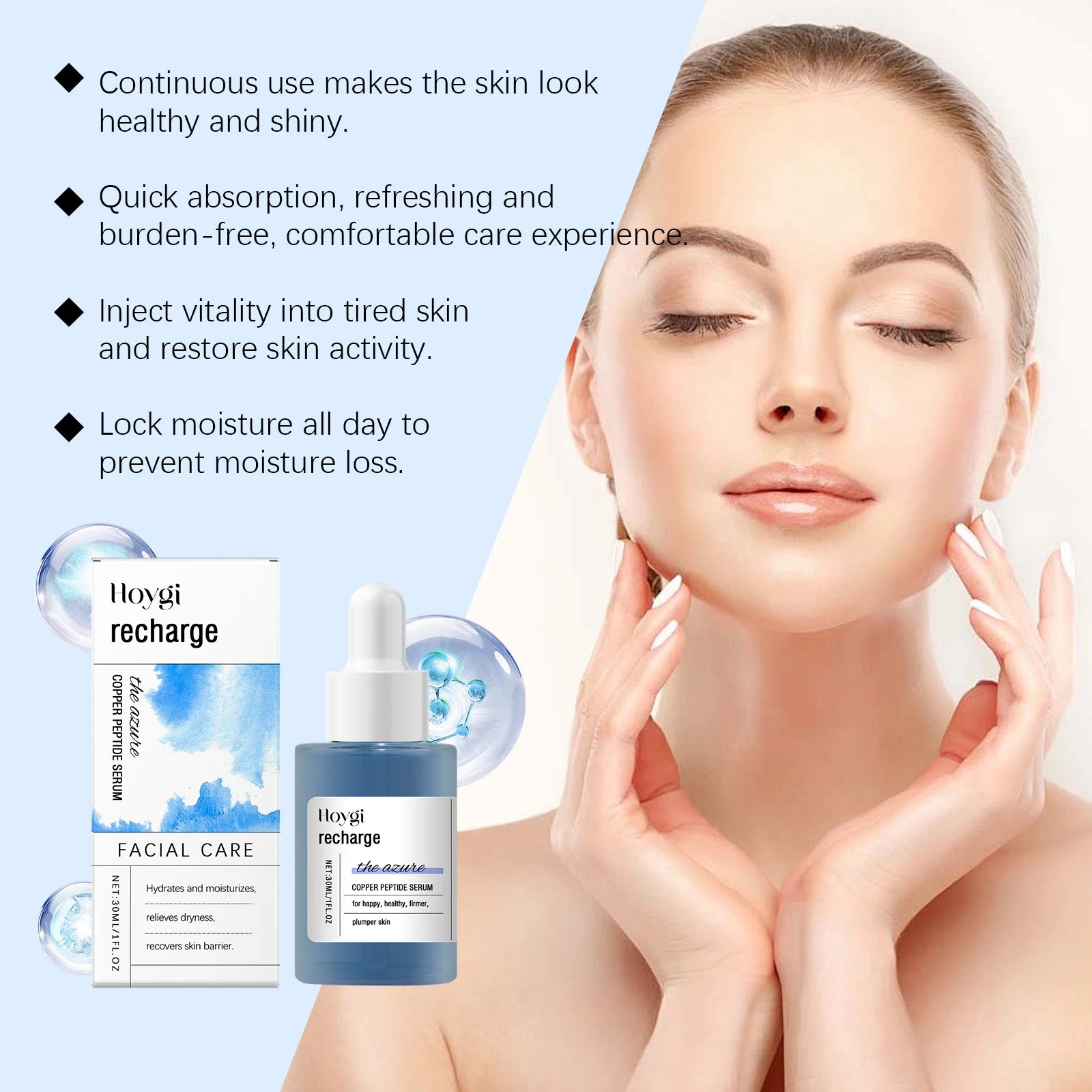 Blue Copper Peptide Serum – Anti-Aging & Hydrating Facial Treatment