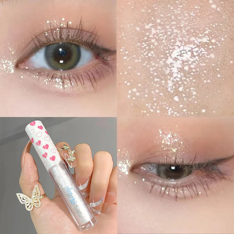 6-Color Glitter Liquid Eyeshadow – Waterproof Pearlescent Shimmer