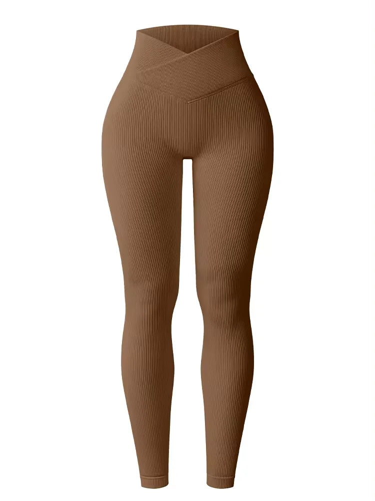 2025 Women’s Seamless Knitted Leggings – High Waist Yoga Pants