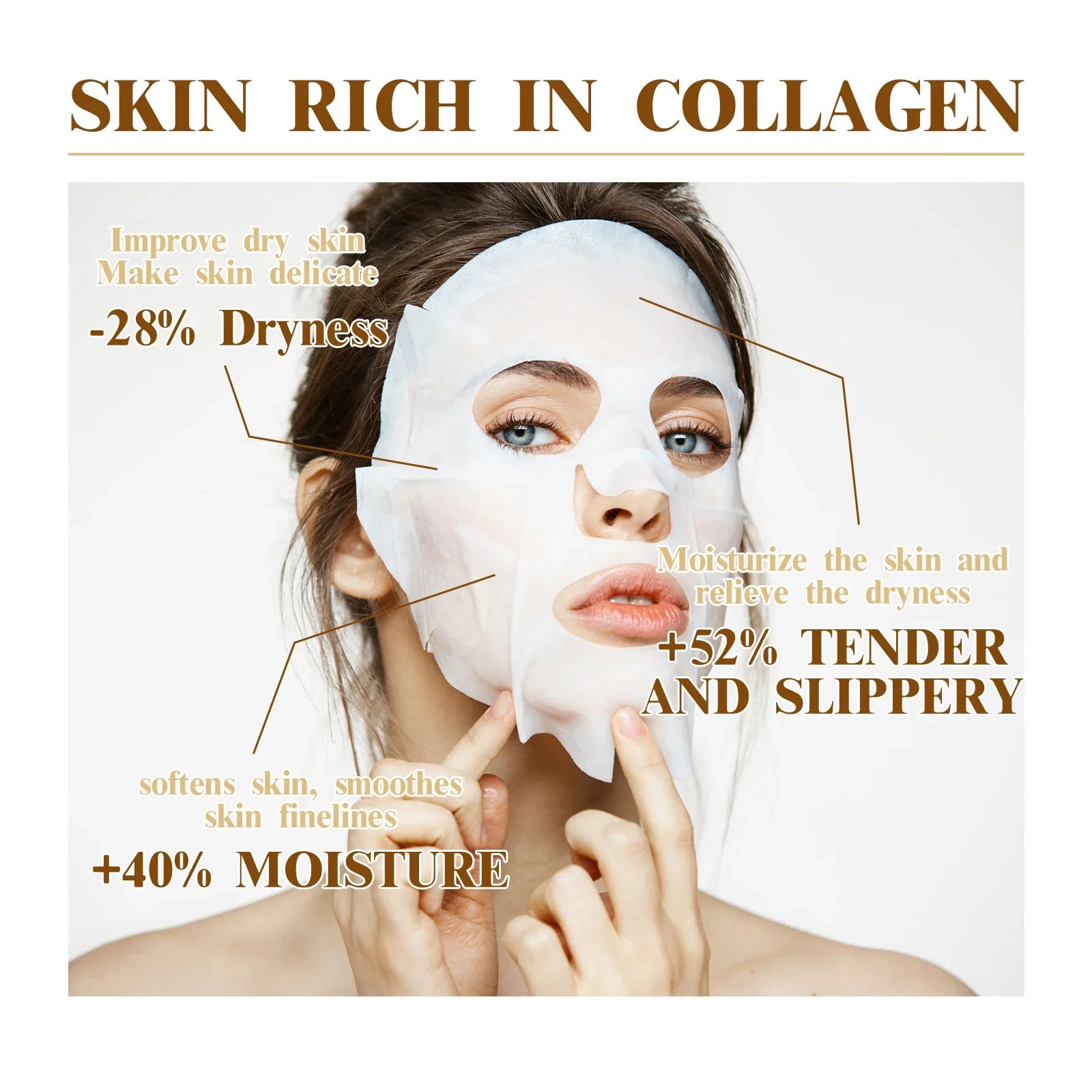 10PCS Collagen Anti-Wrinkle Facial Masks – Firming & Brightening