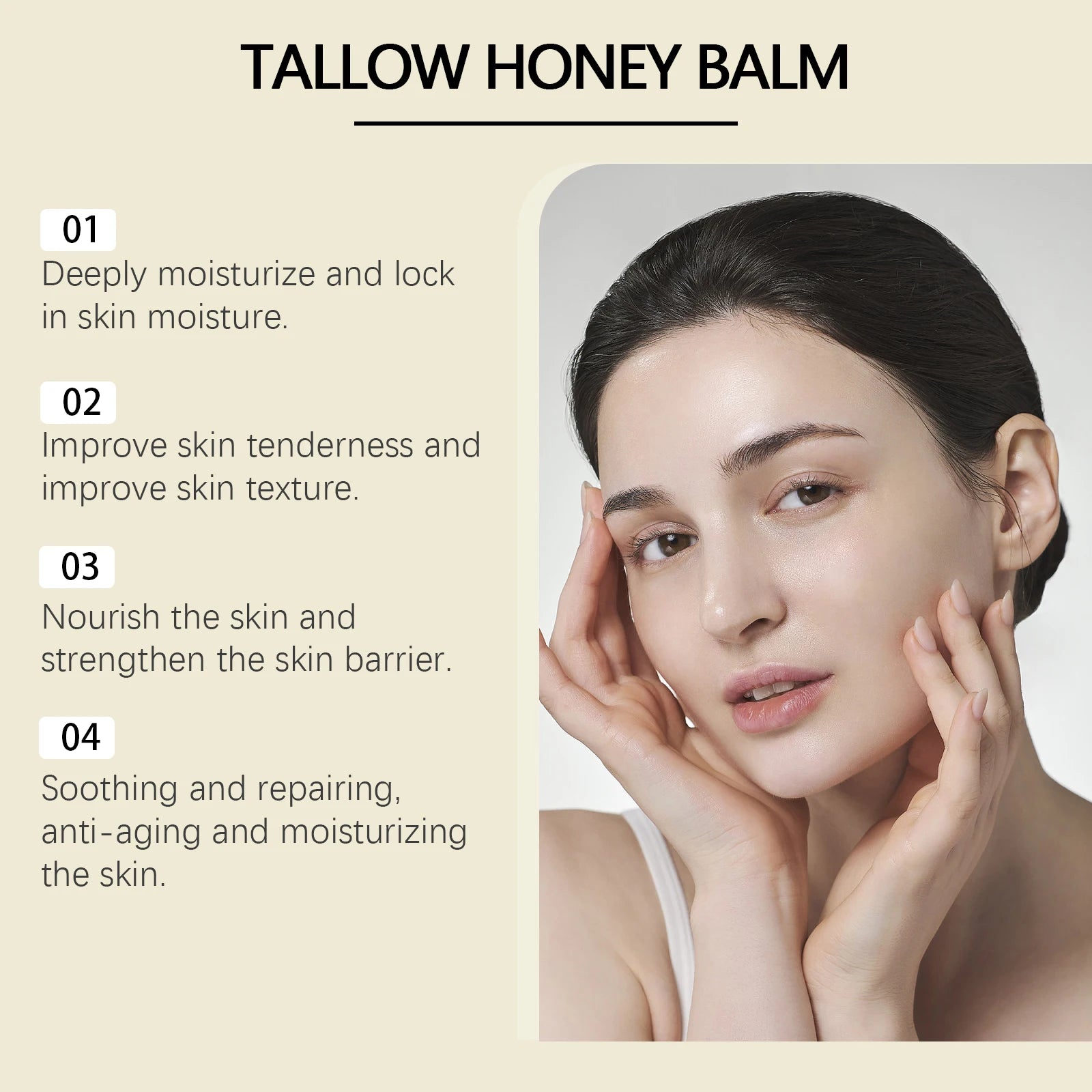 Whipped Beef Tallow & Honey Balm – Organic Face & Body Moisturizer