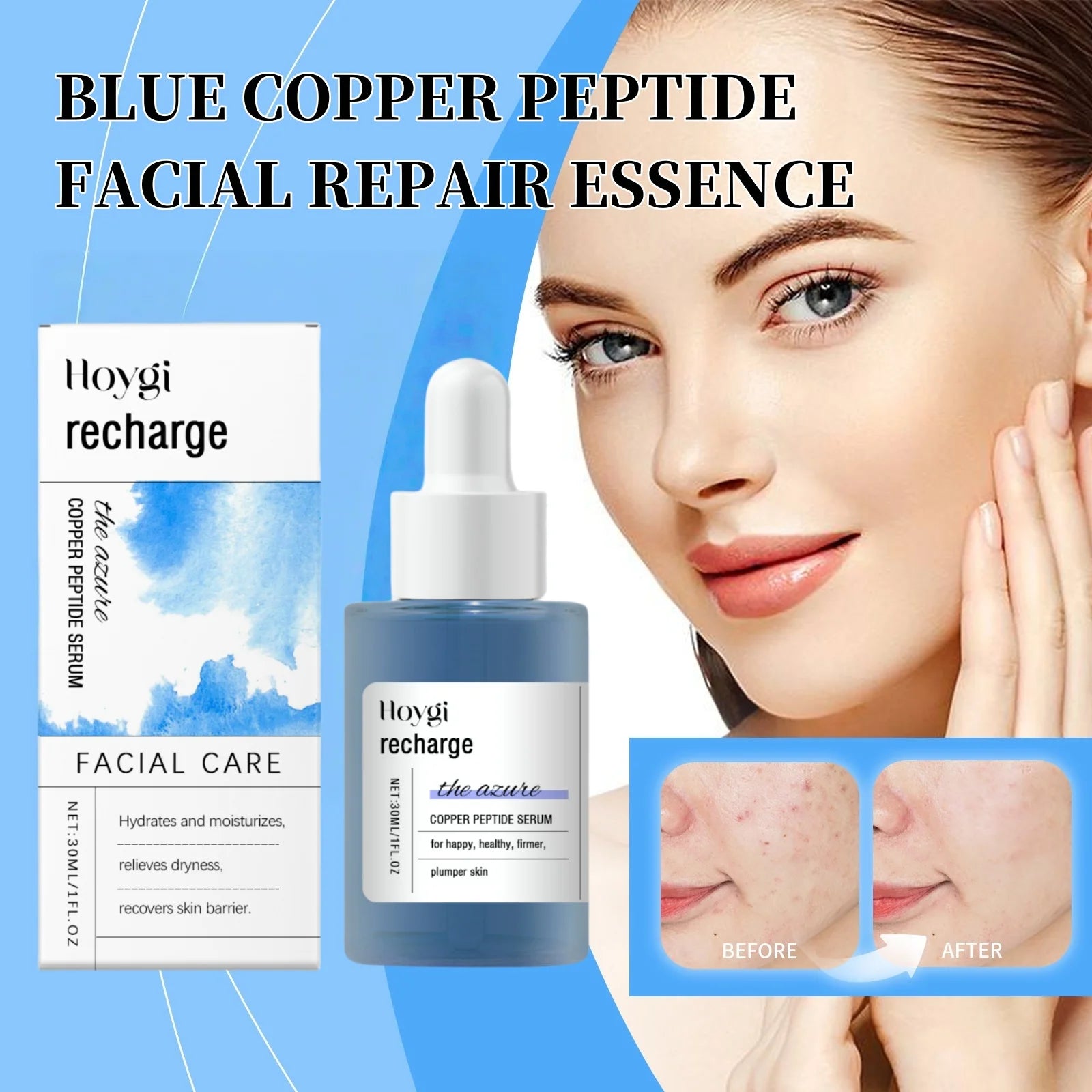 Blue Copper Peptide Serum – Anti-Aging & Hydrating Facial Treatment