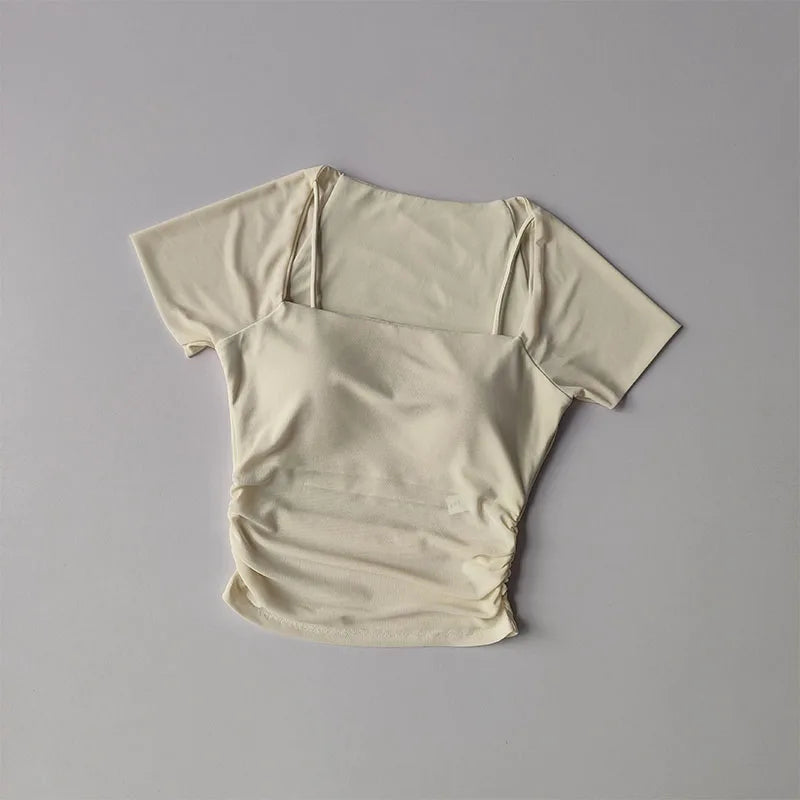Women’s Two-Piece Yoga Top – Summer Sports Fitness Tee