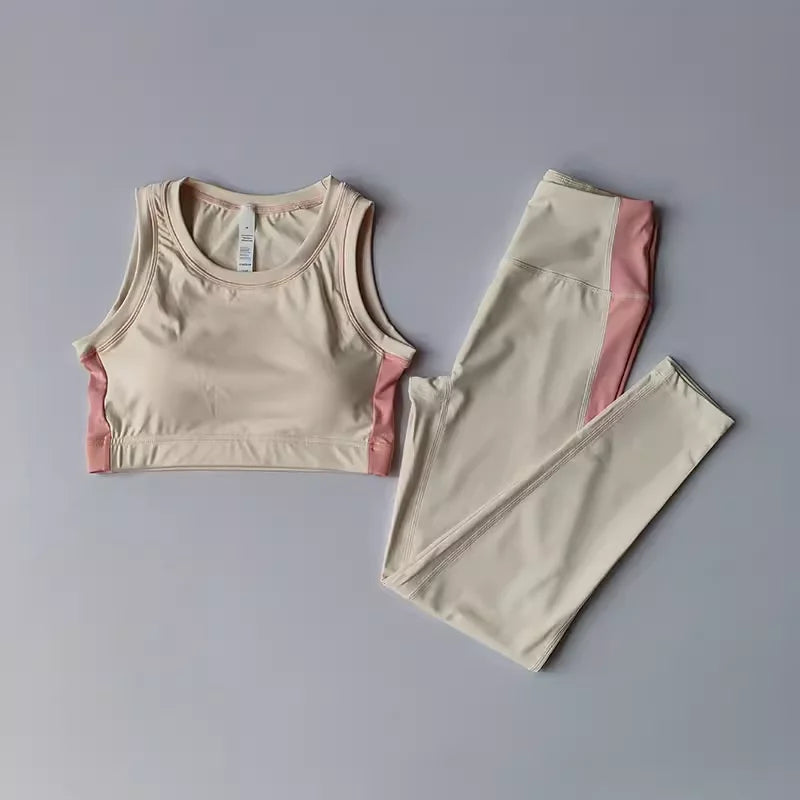 Women's 2-Piece Yoga Set – High Waist Leggings & Sports Bra