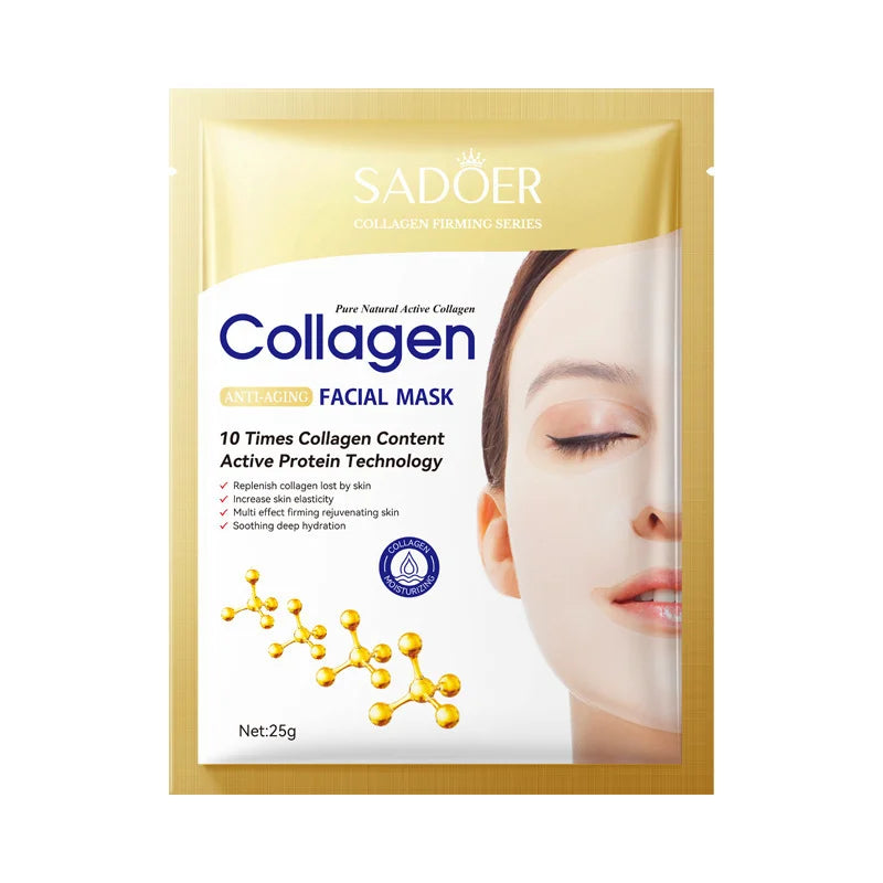 10PCS Collagen Anti-Wrinkle Facial Masks – Firming & Brightening