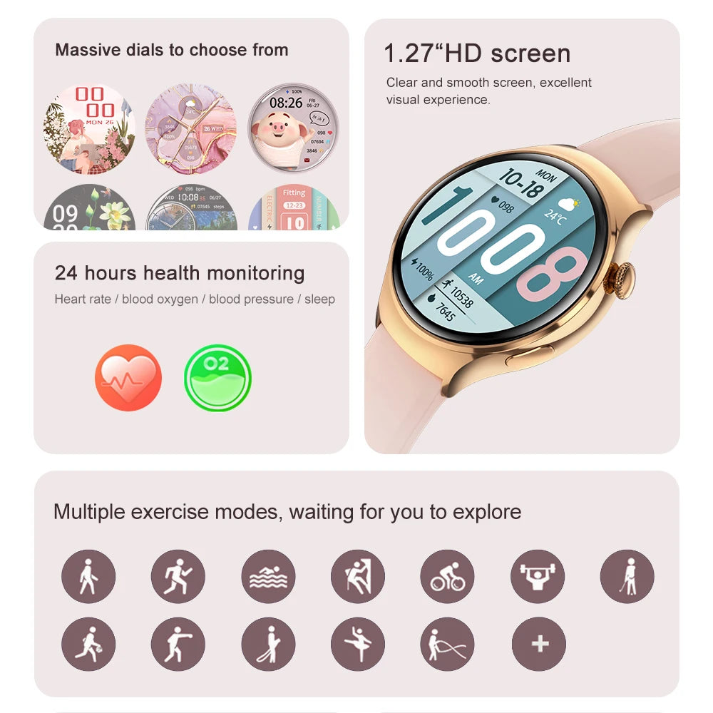 2025 GPS NFC Smartwatch for Women – Heart Rate & Oximetry Tracker