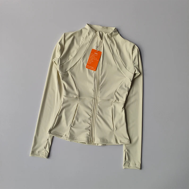 Women’s Zip Sports Jacket – Slim Fit Fitness & Yoga Top