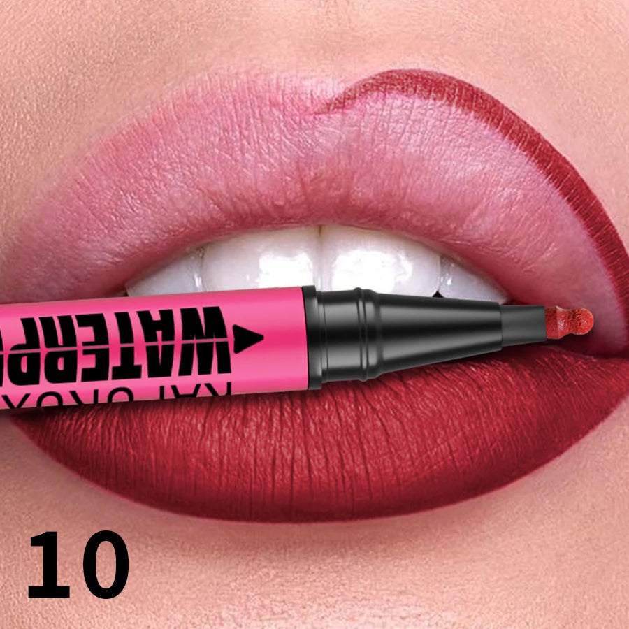 12-Color Liquid Matte Lipliner Pencil – Waterproof Lip Contour