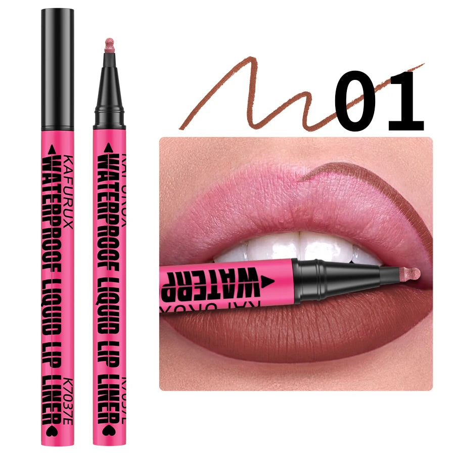 12-Color Liquid Matte Lipliner Pencil – Waterproof Lip Contour