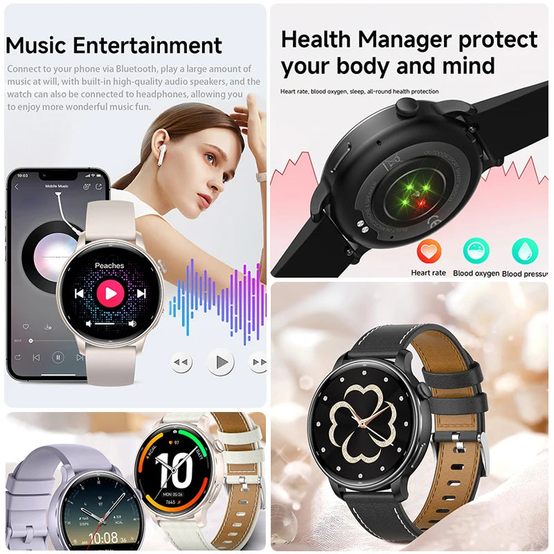 2025 GPS Smartwatch for Women – 1.32” AMOLED, Heart Rate & BT Call