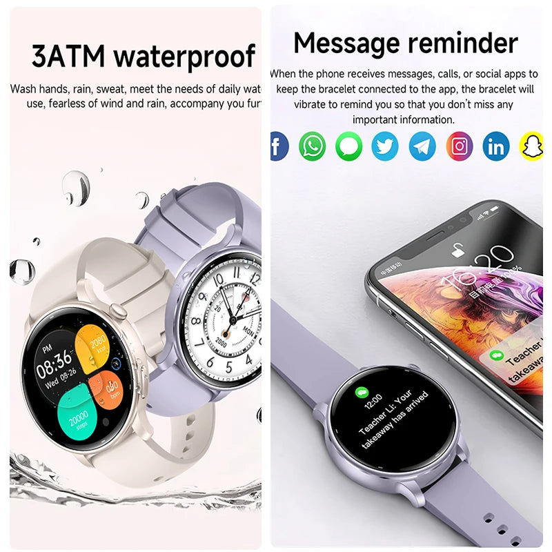 2025 GPS Smartwatch for Women – 1.32” AMOLED, Heart Rate & BT Call