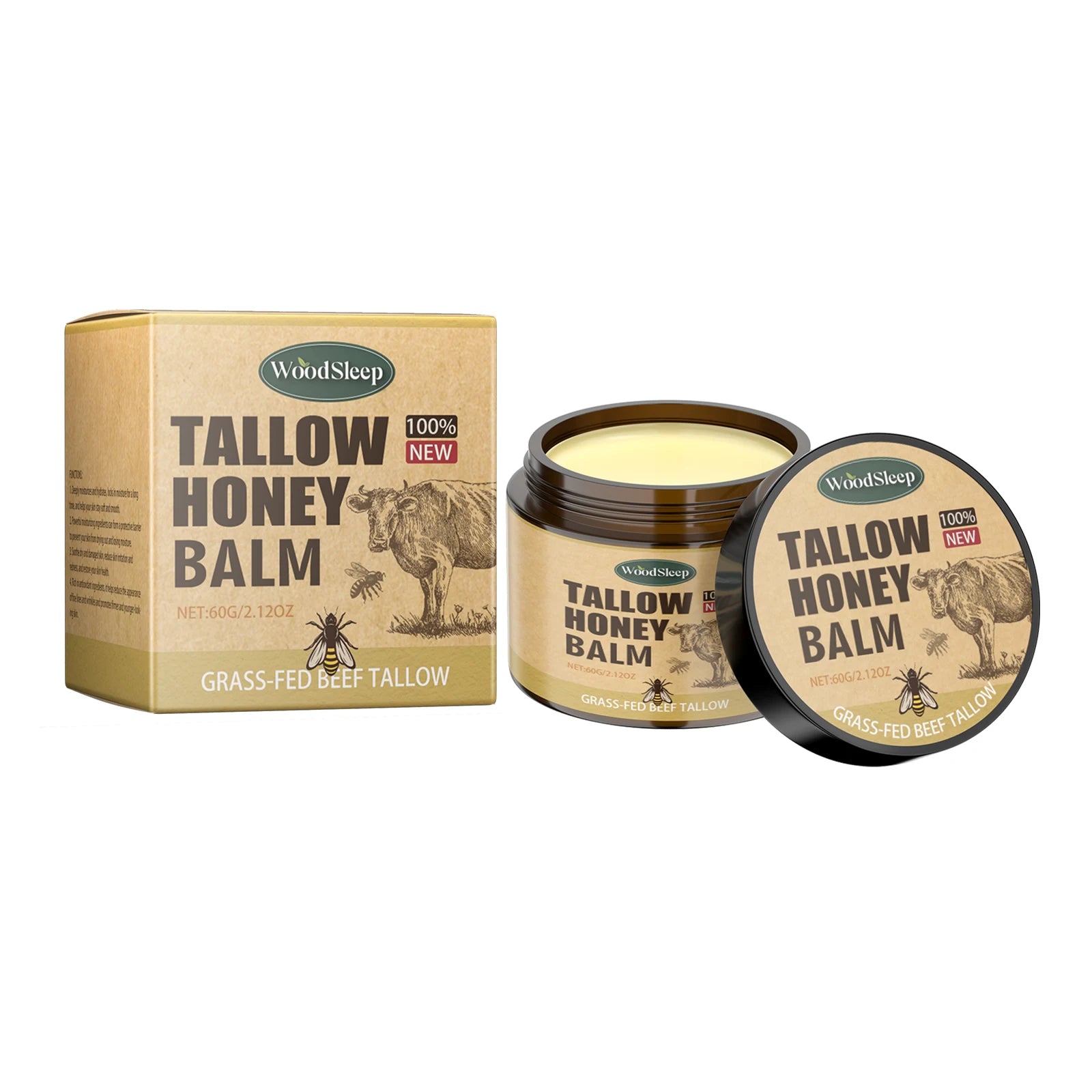 Whipped Beef Tallow & Honey Balm – Organic Face & Body Moisturizer