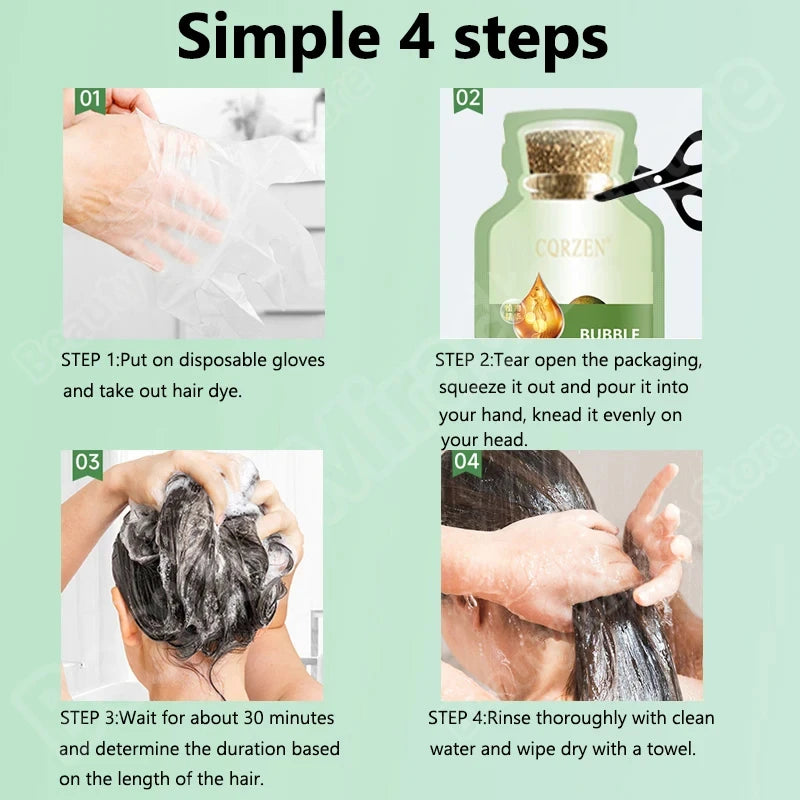Herbal Hair Dye Shampoo – Gray Coverage & Hair Care