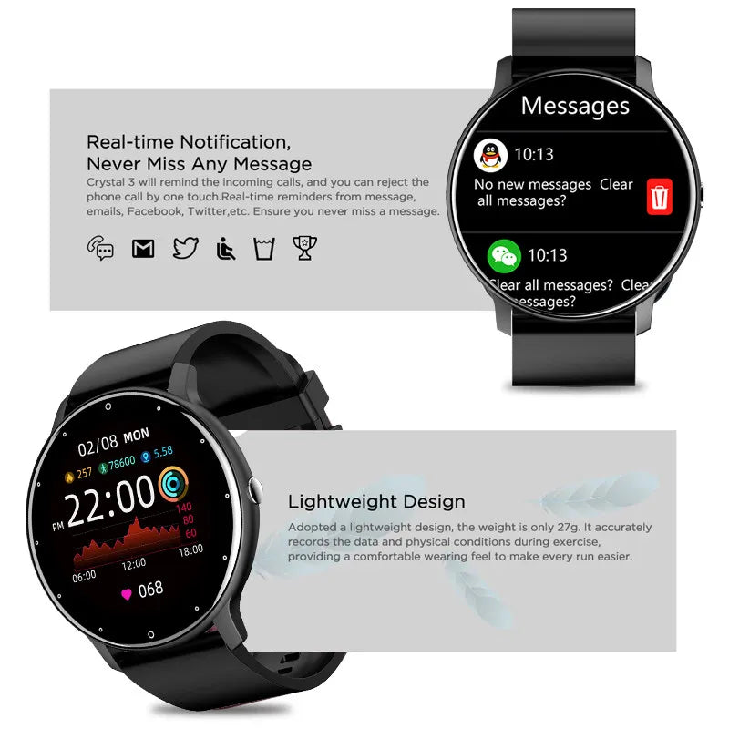 2025 Men & Women Smartwatch – Bluetooth Call Fitness Tracker, IP68 Waterproof