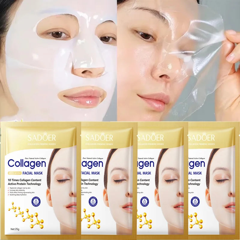 10PCS Collagen Anti-Wrinkle Facial Masks – Firming & Brightening