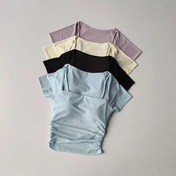 Women’s Two-Piece Yoga Top – Summer Sports Fitness Tee