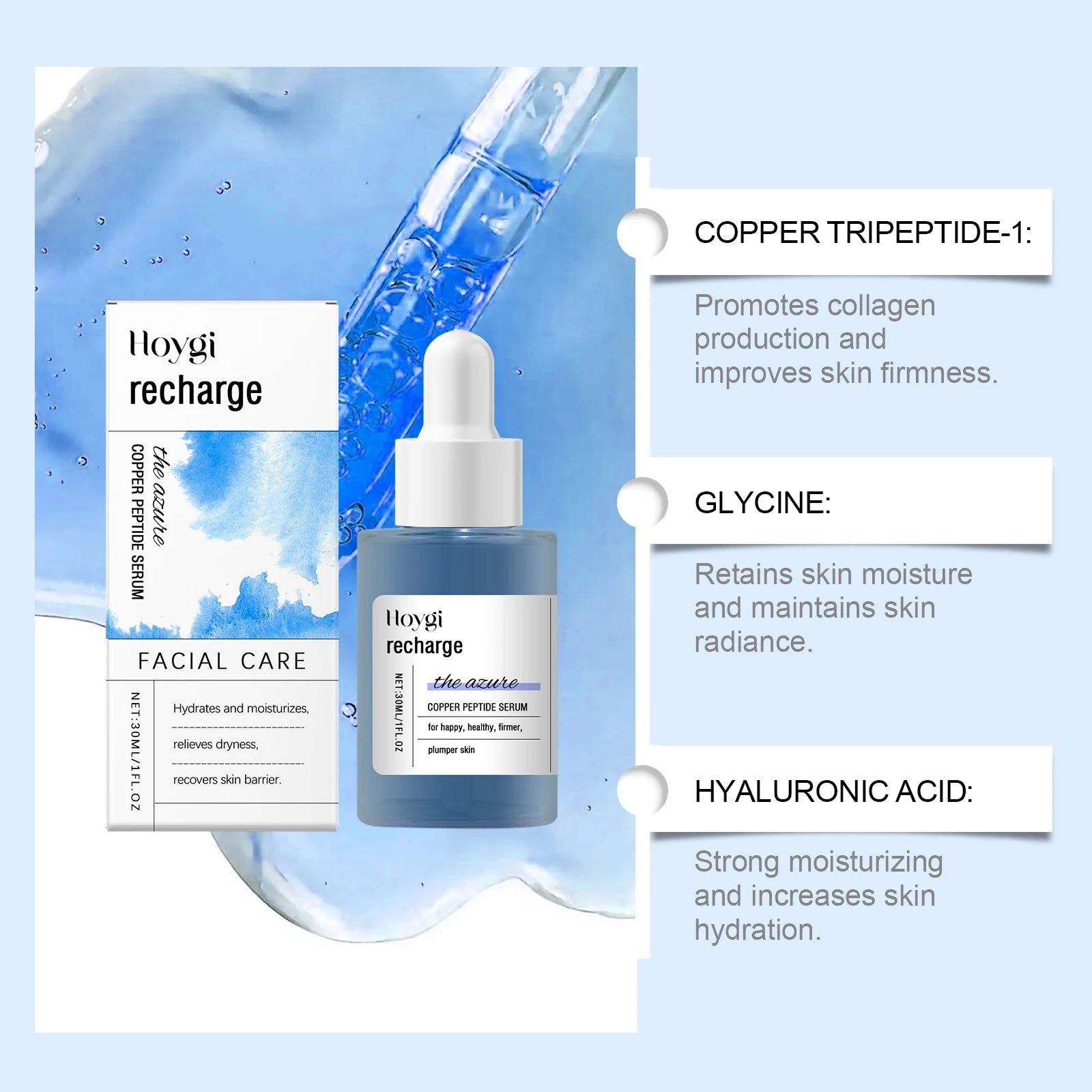 Blue Copper Peptide Serum – Anti-Aging & Hydrating Facial Treatment