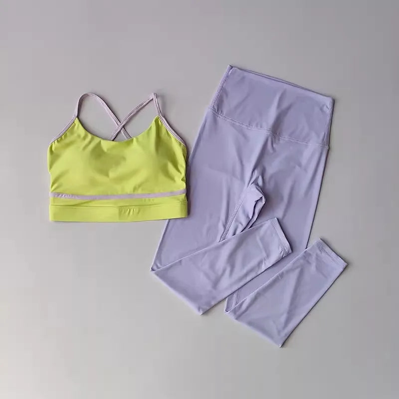 Women's 2-Piece Yoga Set – High Waist Leggings & Sports Bra
