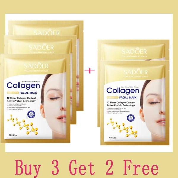 10PCS Collagen Anti-Wrinkle Facial Masks – Firming & Brightening