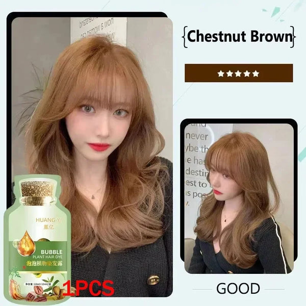 500ml Herbal Hair Dye Shampoo – Gray to Dark Brown/Black