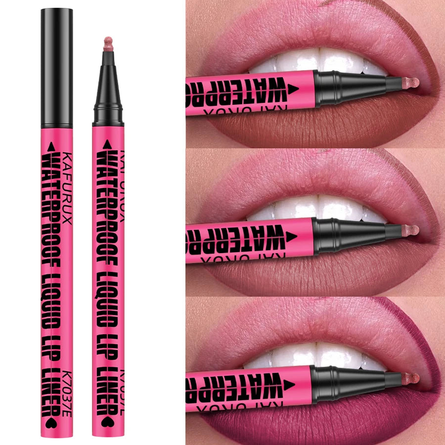 12-Color Liquid Matte Lipliner Pencil – Waterproof Lip Contour