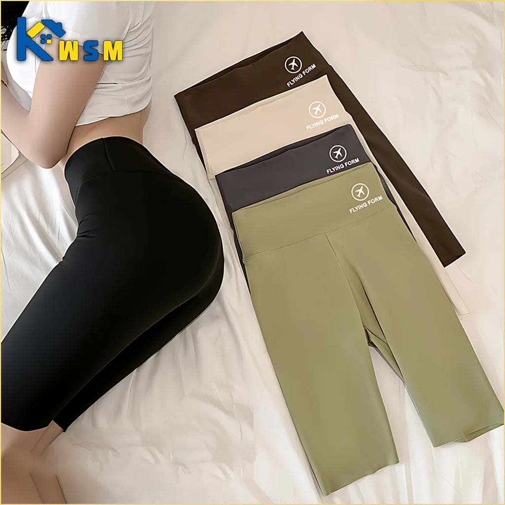 Women’s Summer Shark High-Waist Yoga Pants – Thin & Elastic