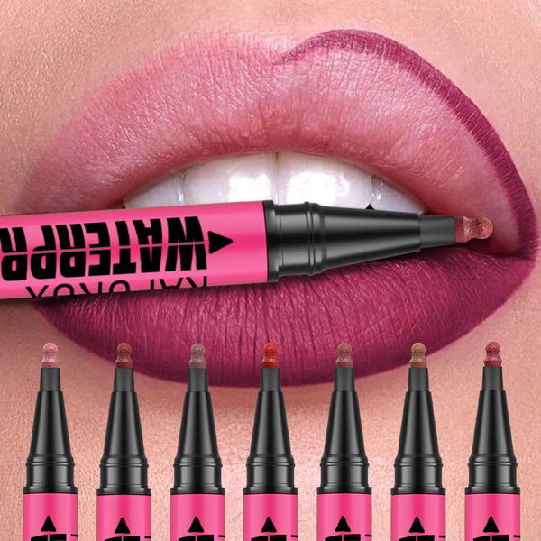 12-Color Liquid Matte Lipliner Pencil – Waterproof Lip Contour